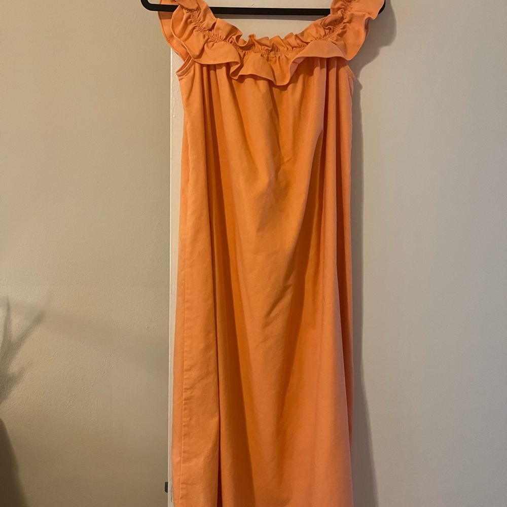 Victoria Dunn Lounge Ruffled Orange Maxi Dress